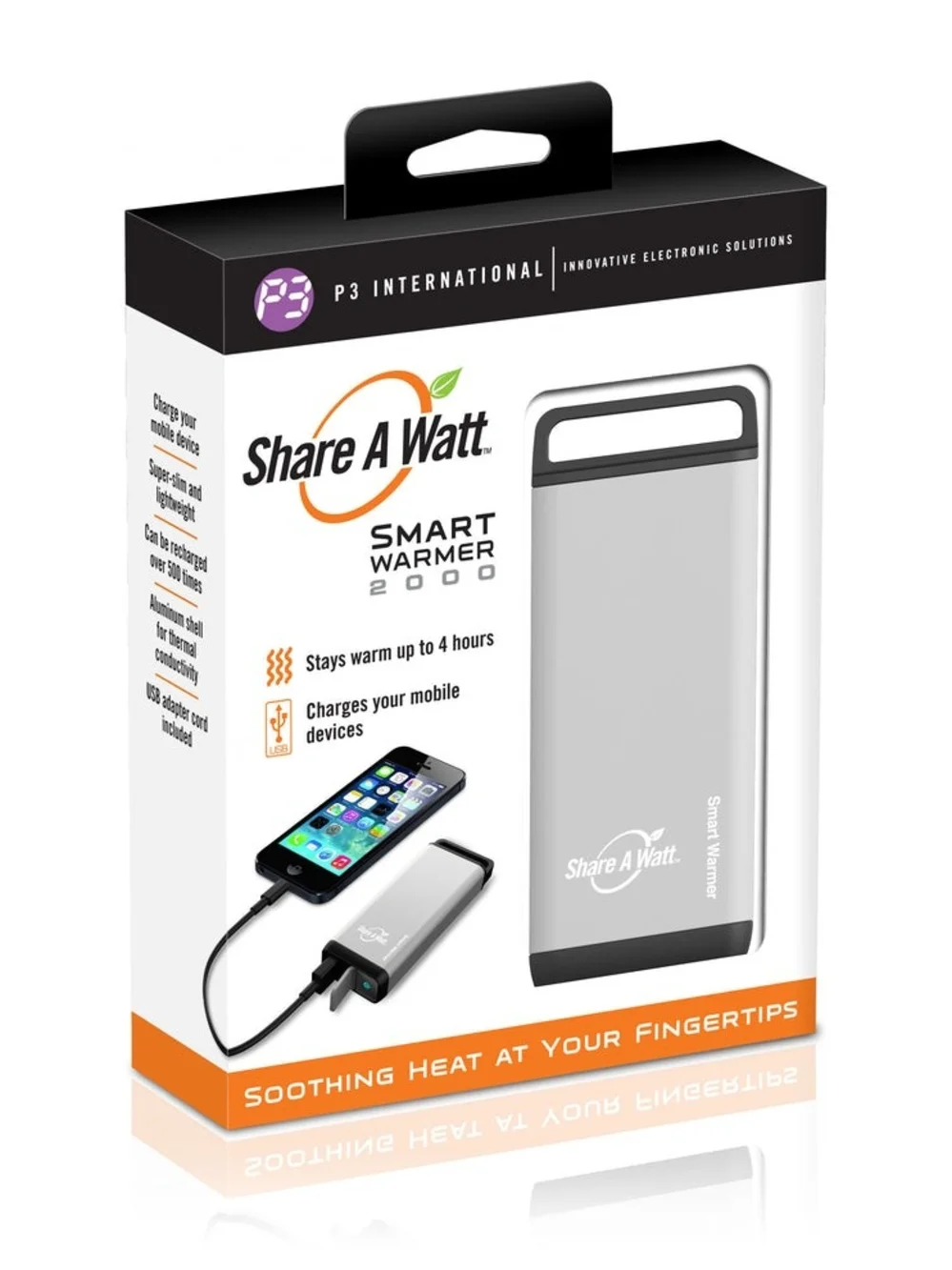 P3 International Share A Watt Smart Warmer 2000 Hand Warmer Power Bank P8465